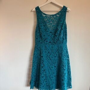 Teal Lace Sleeveless Fit & Flare Dress Size 12‎ – David's Bridal
